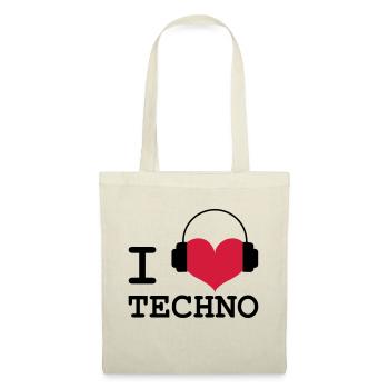 I Love Techno! - Stoffbeutel - Natur - Vorne
