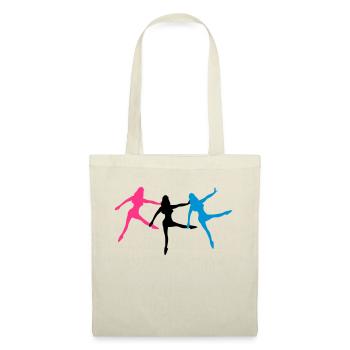 3 tänzerinen ballett silhouette frau - Stoffbeutel - Natur - Vorne