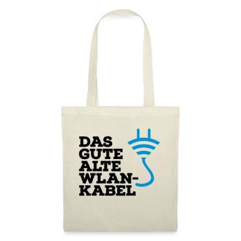 WLAN Kabel Computer Shirt - Stoffbeutel - Natur - Vorne