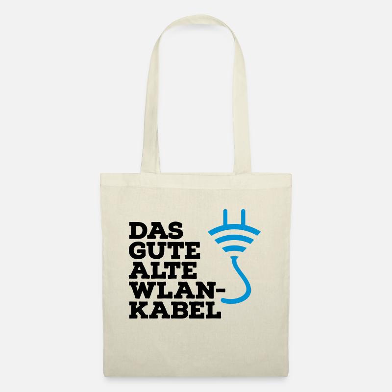 WLAN Kabel Computer Shirt - Stoffbeutel - Natur