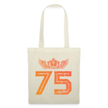 75 Zahl Krone - Stoffbeutel - Natur - Vorne