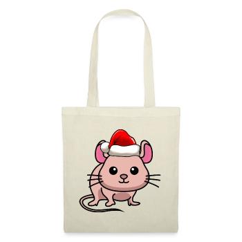 Souris BD Noël - Sac en tissu - nature - Devant