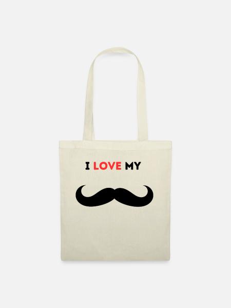 I love my Mustache - Stoffbeutel - Natur