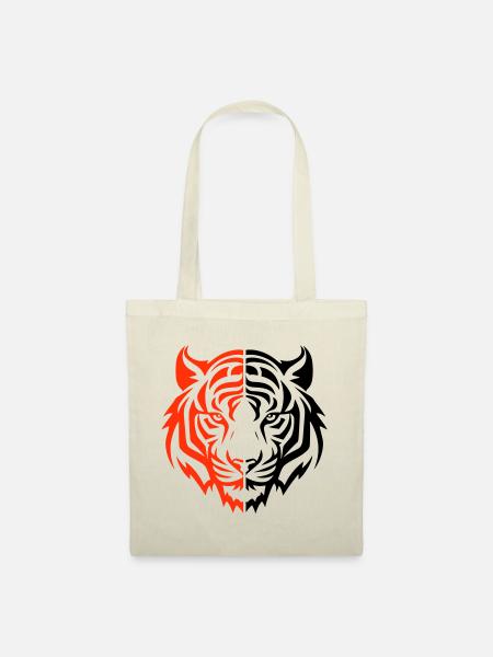Tiger Kopf - Stoffbeutel - Natur