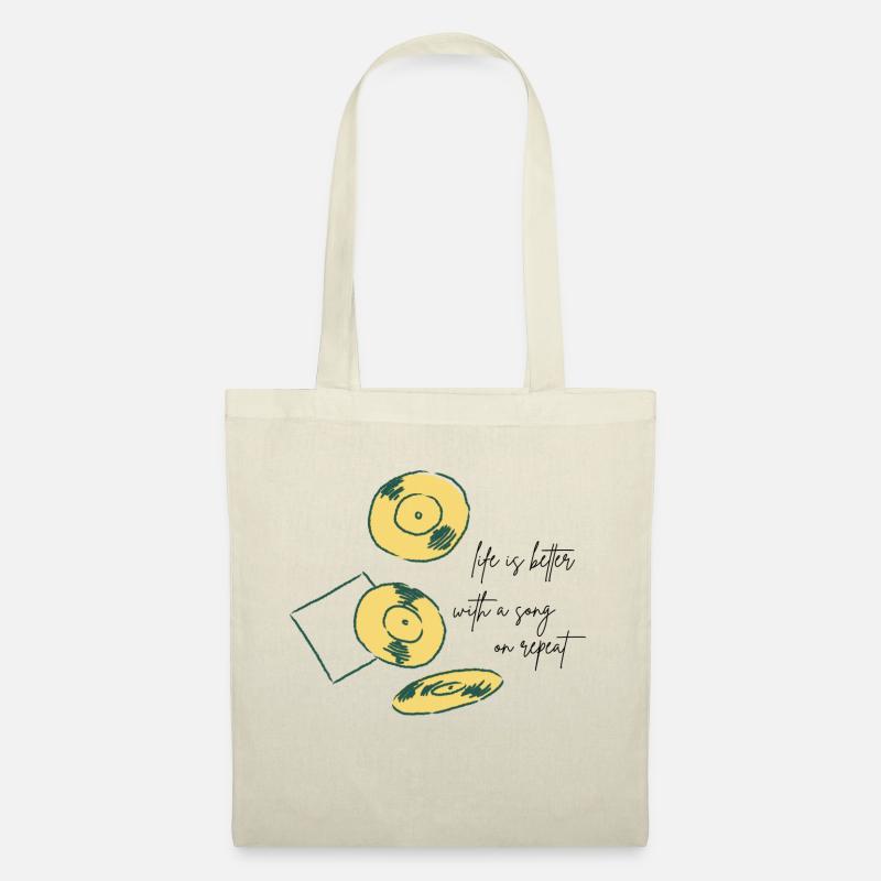 Life ist better with a song Design - Stoffbeutel - Natur