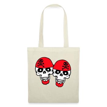 2 Crâne de pirate Squelette Crâne Équipe d’Halloween - Sac en tissu - nature - Devant