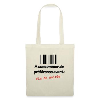 T-shirt Humour célibataire : A consommer - Sac en tissu - nature - Devant