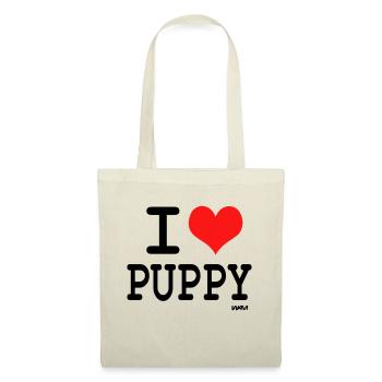 i love puppy by wam - Sac en tissu - nature - Devant