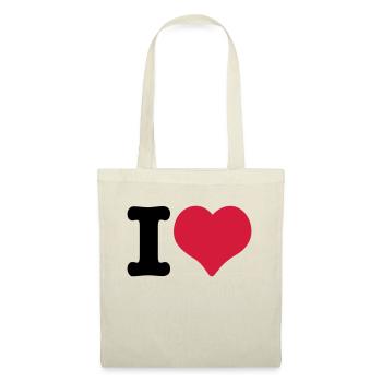 I Love - I Herz - Stoffbeutel - Natur - Vorne