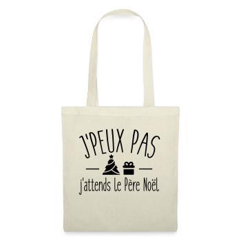 Je peux pas j'attends le Père Noël - Sac en tissu - nature - Devant