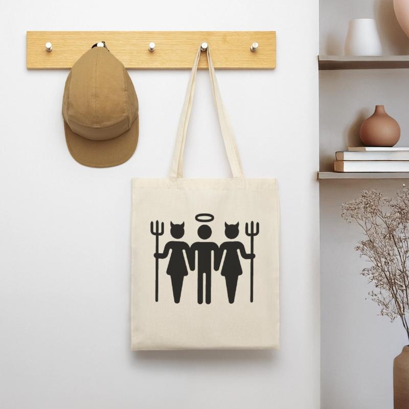 Devil-Cherub-Devil / Teufel-Engel-Teufel (M) Tote Bag