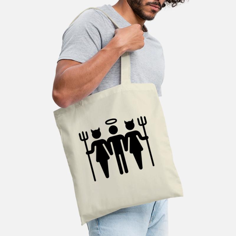 Devil-Cherub-Devil / Teufel-Engel-Teufel (M) Tote Bag