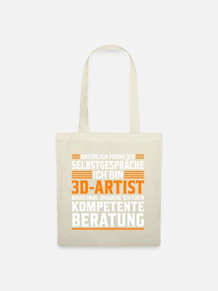 3D Artisten 3D-Artist Spruch witzig - Stoffbeutel - Natur
