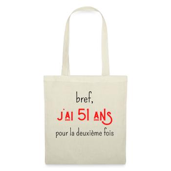 bref j'ai un 51 ans pour la deuxième fois - Sac en tissu - nature - Devant