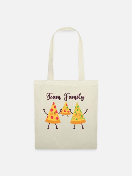 pizza familie - team family - Stoffbeutel - Natur