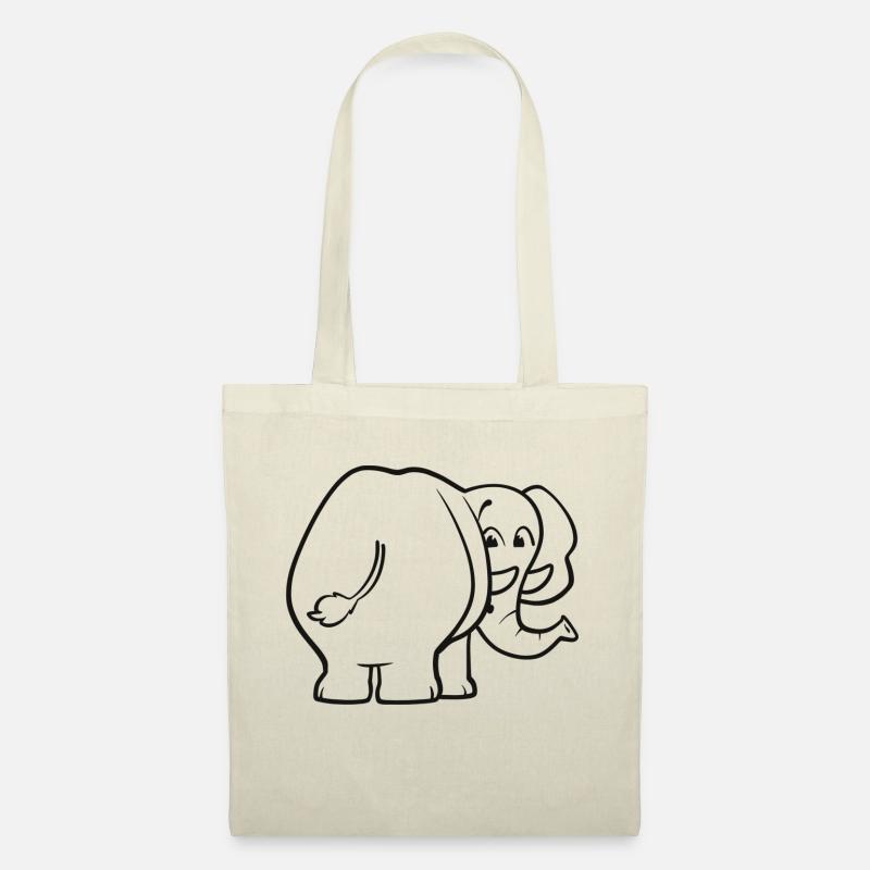 Éléphant de derrière - surpris, effrayé, oups - Sac en tissu - nature