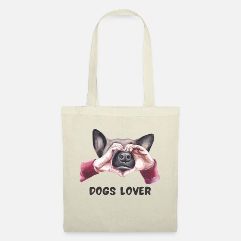 Schäferhund mit Herz LIebe Dogs Lover Tierfreunde - Stoffbeutel - Natur
