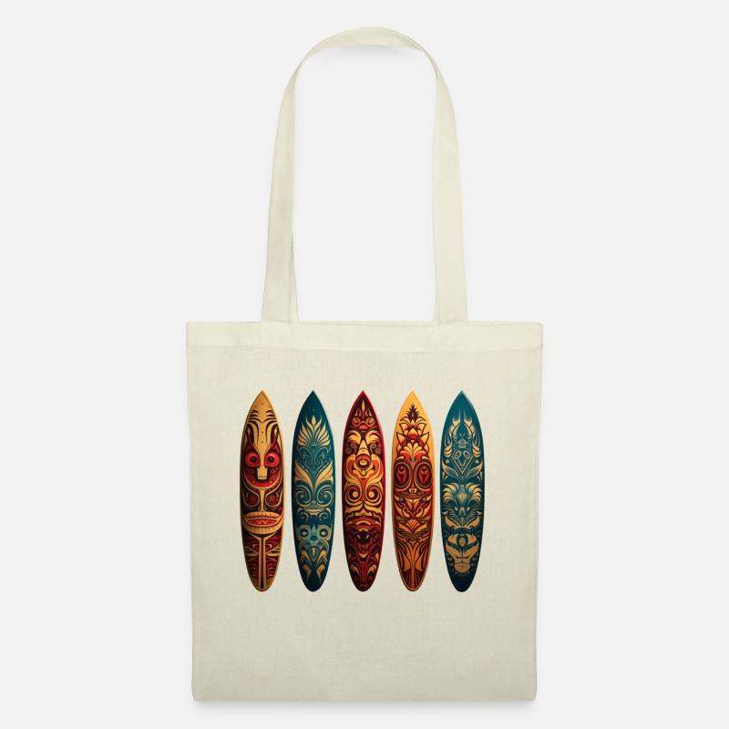 Polynesische Kunst auf verschiedenen Surfboards - Stoffbeutel - Natur