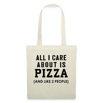 Ich interessiere mich nur für Pizza und mag 2 Leute - Stoffbeutel - Natur - Vorne