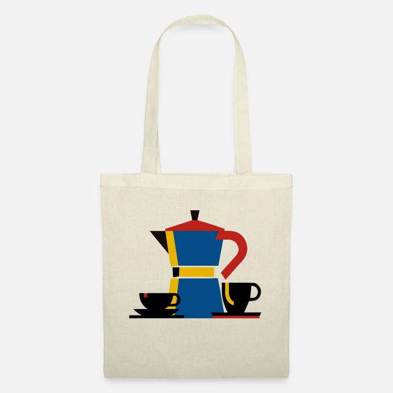 bauhaus minimalismus design bialetti kaffe - Stoffbeutel - Natur