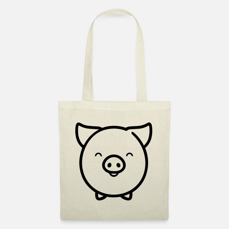 cochon - Sac en tissu - nature