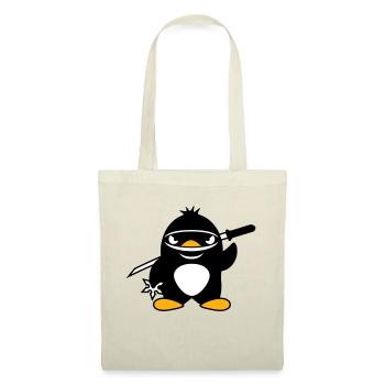 Pingouin Ninja Samouraï Japonais Katana Fighter - Sac en tissu - nature - Devant