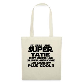 comme une super-héroine (tatie) - Sac en tissu - nature - Devant