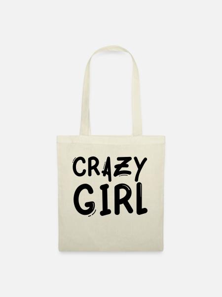 crazy girl - Stoffbeutel - Natur