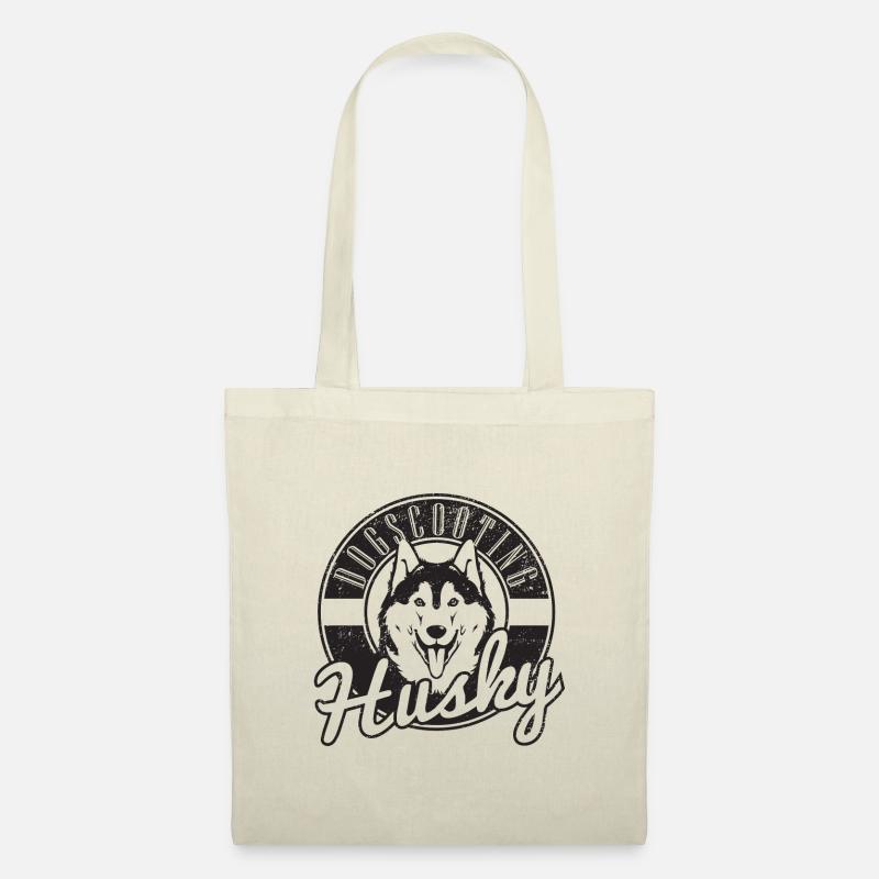 Dogscooting Husky - Stoffbeutel - Natur