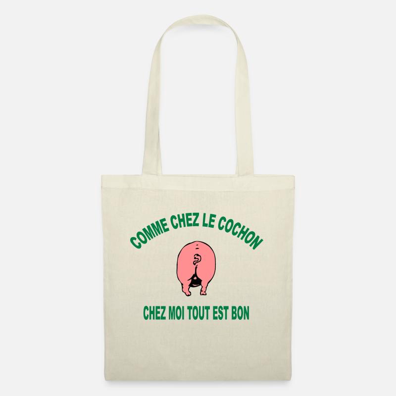 cochon - Sac en tissu - nature