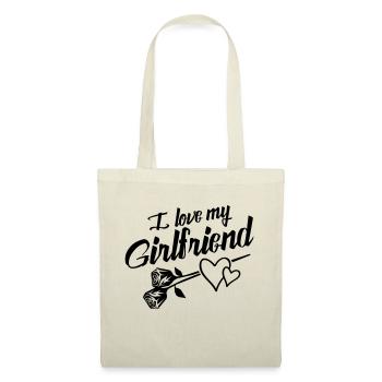 i love my girlfriend design - Stoffbeutel - Natur - Vorne