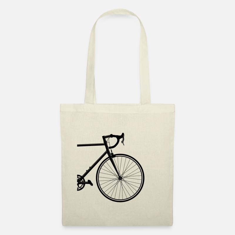 Angeschnittenes Rennrad - Stoffbeutel - Natur