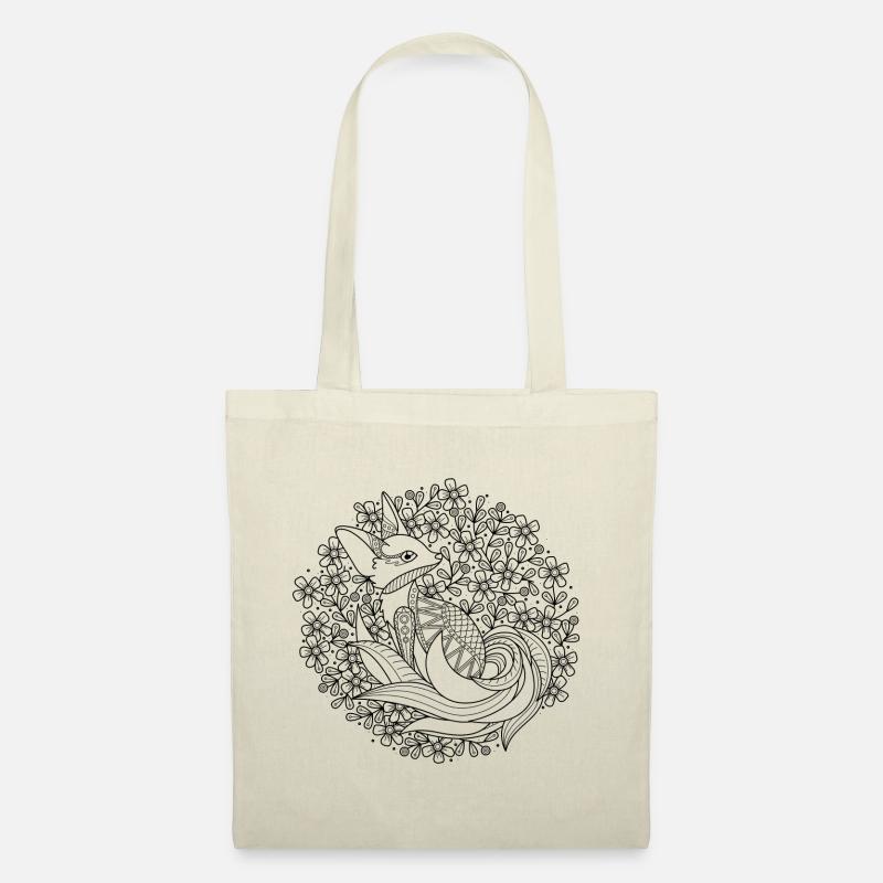 Fuchs. Fox. Mandala Style. - Stoffbeutel - Natur