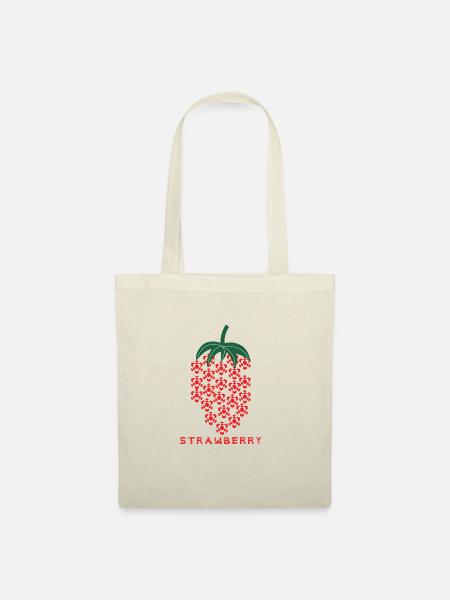 Strawberry, Erdebeere, Abstrakt - Stoffbeutel - Natur