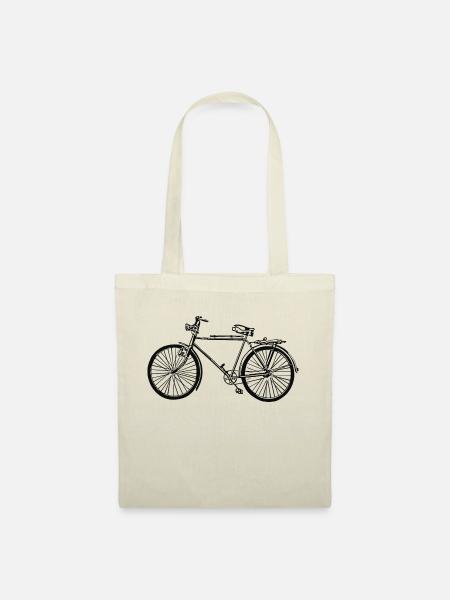 Vintage schwarzes Fahrrad - Stoffbeutel - Natur
