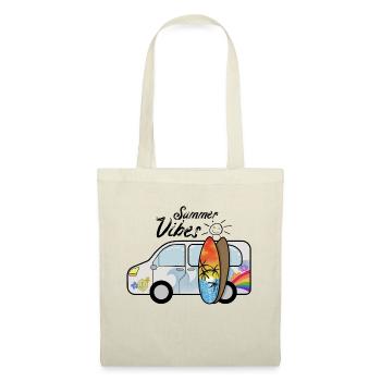 Camping bus avec planches de surf surfeurs vacances d'été - Sac en tissu - nature - Devant
