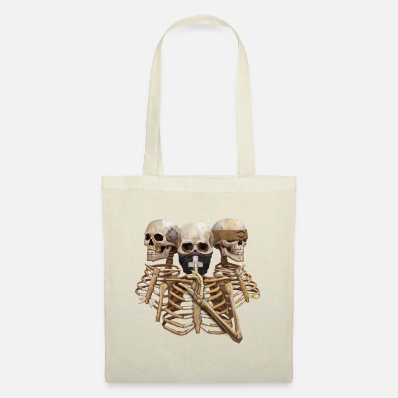 Skeleton Hear No Evil. Speak No Evil. See No Evil - Tote Bag - nature