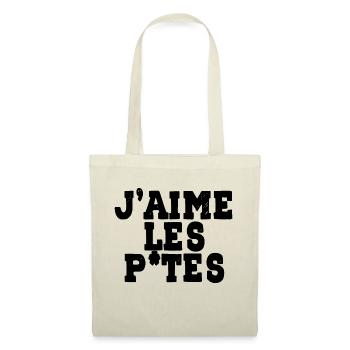 j'aime les p*tes - Sac en tissu - nature - Devant