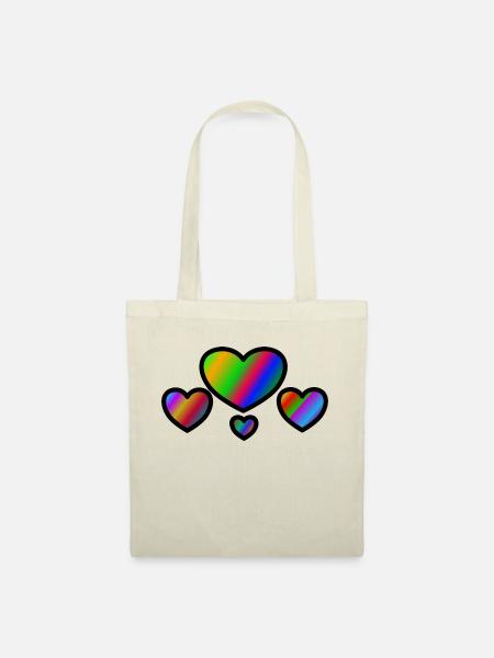 hearts - Stoffbeutel - Natur