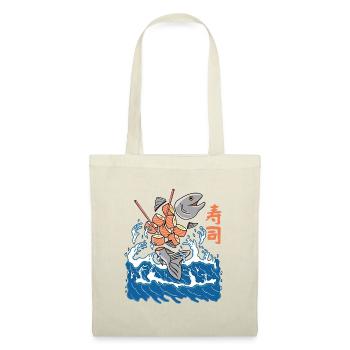 Sushi au saumon dans la vague - Sac en tissu - nature - Devant