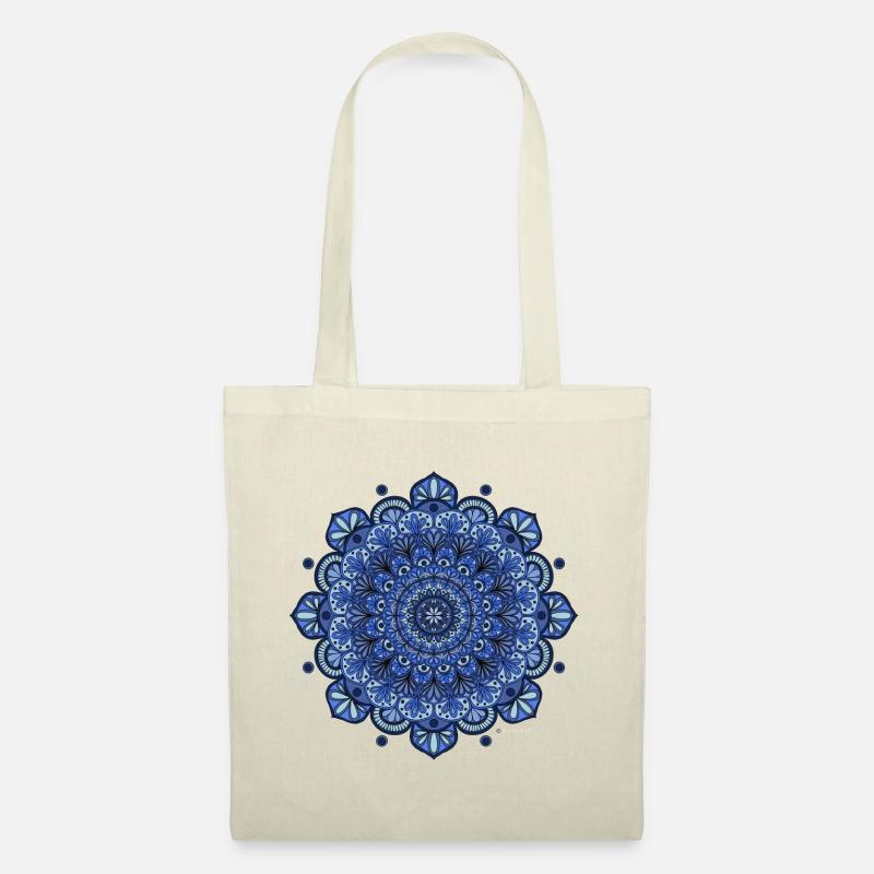 Mandala blau - Stoffbeutel - Natur