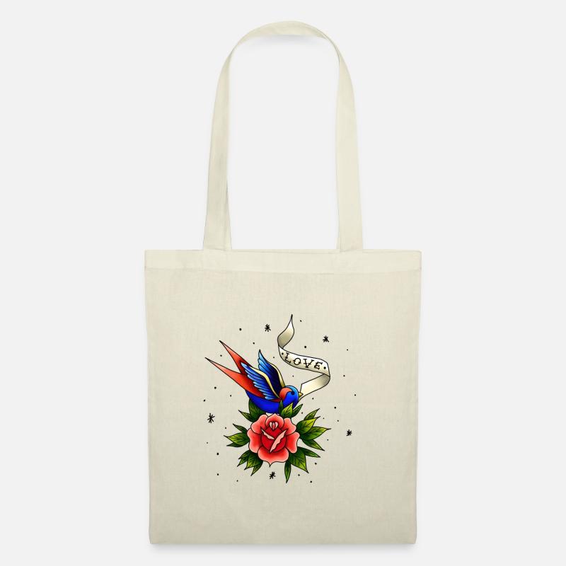 Schluck Rose Tattoo - Stoffbeutel - Natur