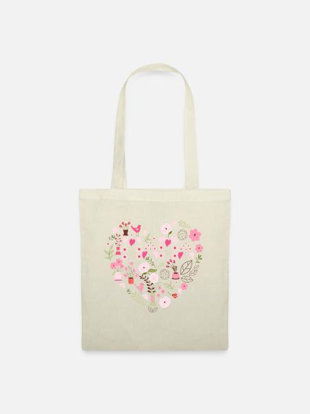 Garten Herz Geschenk Beste Mutter Blumen Mama - Stoffbeutel - Natur