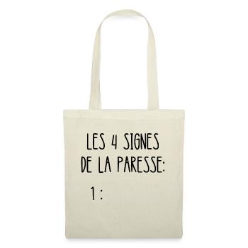 les 4 signes de la paresse - Sac en tissu - nature - Devant