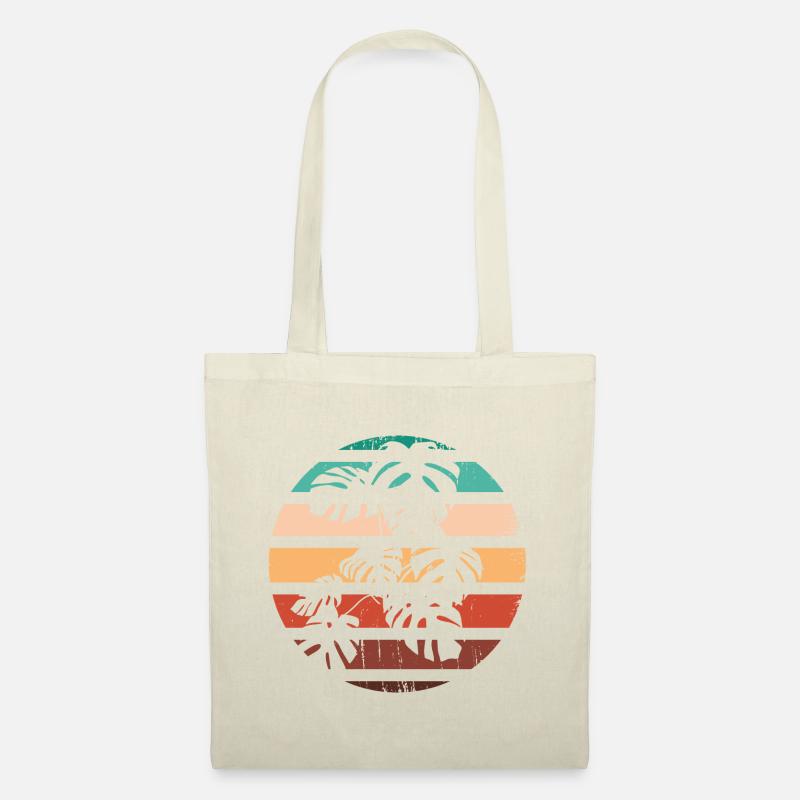 Monstera Retro Design - Stoffbeutel - Natur