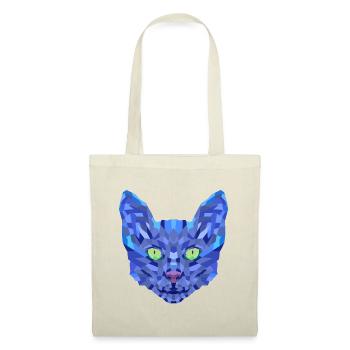 Chat Bleu Polygonal - Sac en tissu - nature - Devant