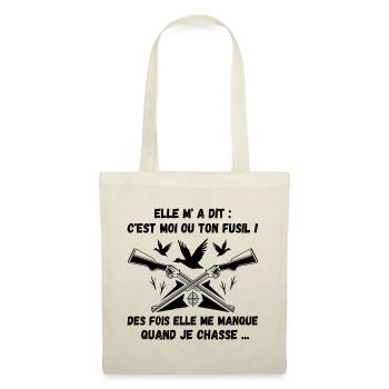 Chasse humour chasseur cadeau drôle homme - Sac en tissu - nature - Devant