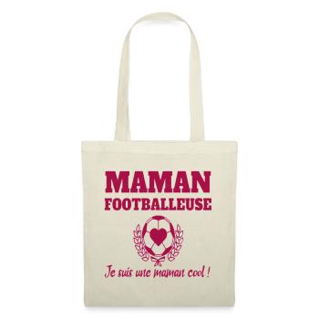 Maman footballeuse humour football cadeau foot - Sac en tissu - nature - Devant