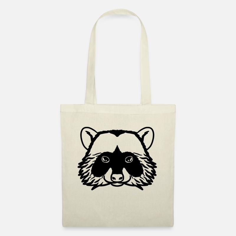 Waschbär schwarz - Stoffbeutel - Natur