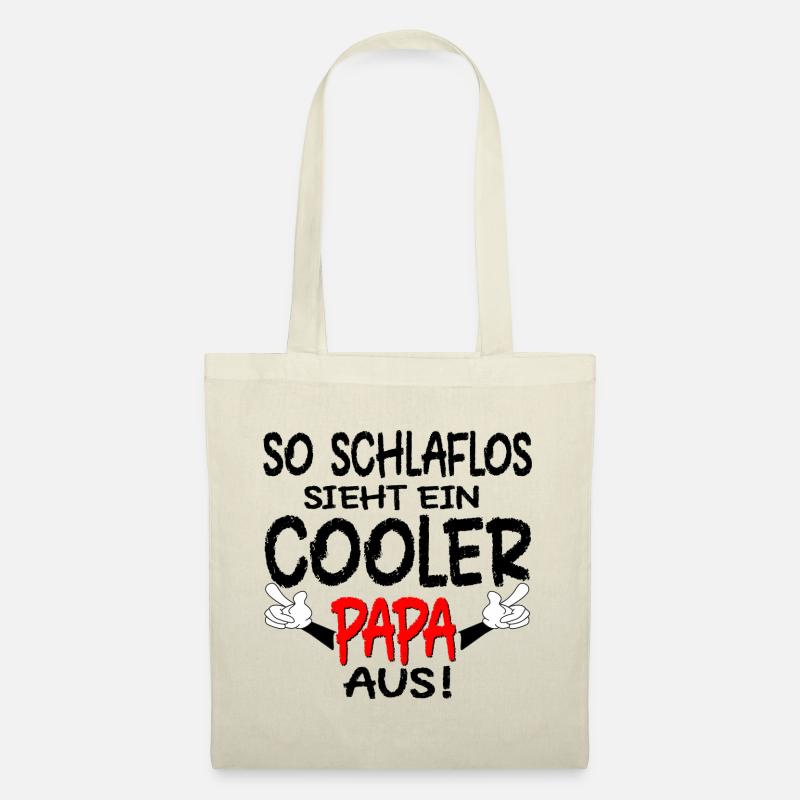 VATERTAG - SCHLAFLOSER PAPA SPRÜCHE - SCHLAFEN - Stoffbeutel - Natur